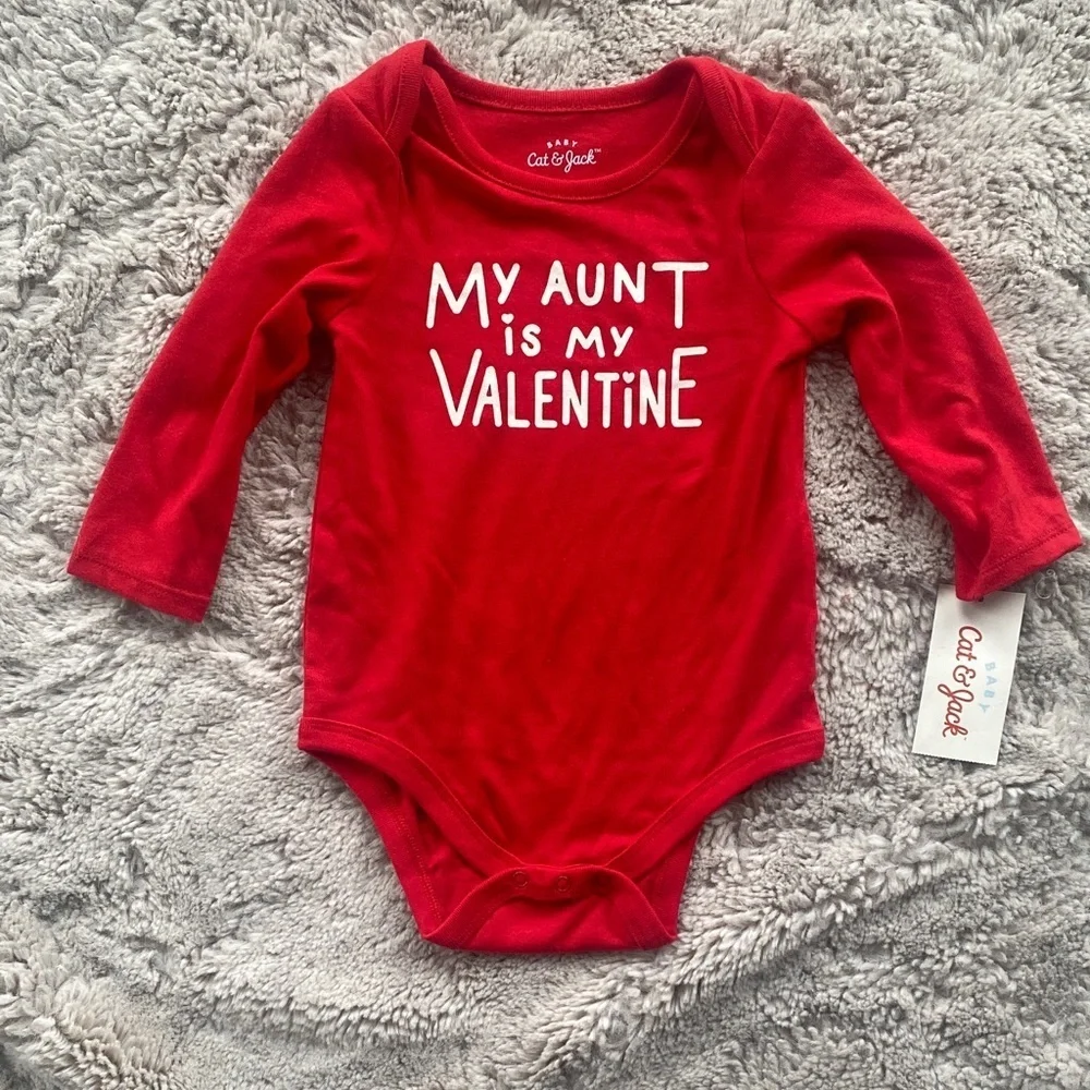 Cat & Jack Red 'My Aunt is My Valentine' Onesie 6-9 months